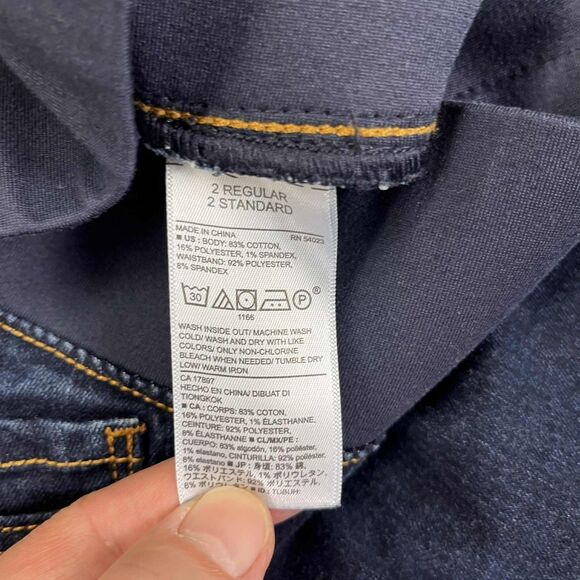 Old Navy Jeans Women’s 2 Skinny Maternity Dark Wash Stretch Denim Low Panel - Picture 5 of 8